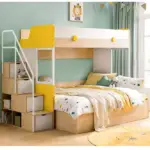 سرير اطفال دورين مع درج و وحدات تخزين