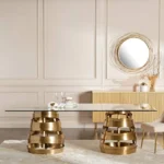 طاولة سفرة زجاجية بتصميم فاخر