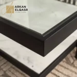 طاولة قهوة بسطح زجاج تصميم بيتسي