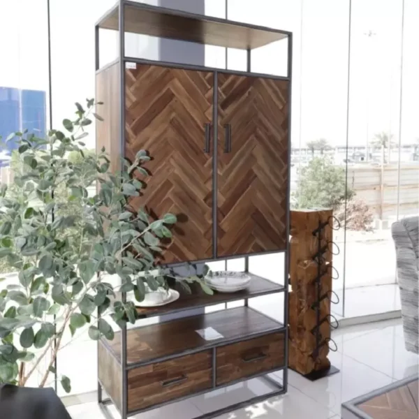 طاولة كونسول بخزانة مع ركن القهوة