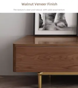 طقم طاولات قهوة وتلفاز بقاعدة معدينة