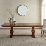 طقم طاولة طعام كلاسيكي 10 كراسي – تصميم فاخر بتفاصيل منحوتة – سطح خشبي متين – مثالي للعائلات الكبيرة