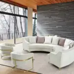 طقم كنب زاوية بشكل حرف ال مع كرسيين مفردين – تصميم مريح وتنجيد فاخر – مثالي لغرف المعيشة العصرية