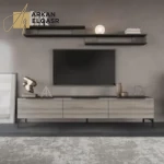 طقم طاولات رمادي غامق مع رمادي فاتح