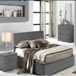 ⁦غرفة نوم 5 قطع من ريترو فيرنيتشير - رمادى⁩ - الصورة ⁦2⁩