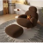 كرسي استرخاء بتصميم عصري مع مسند للقدم