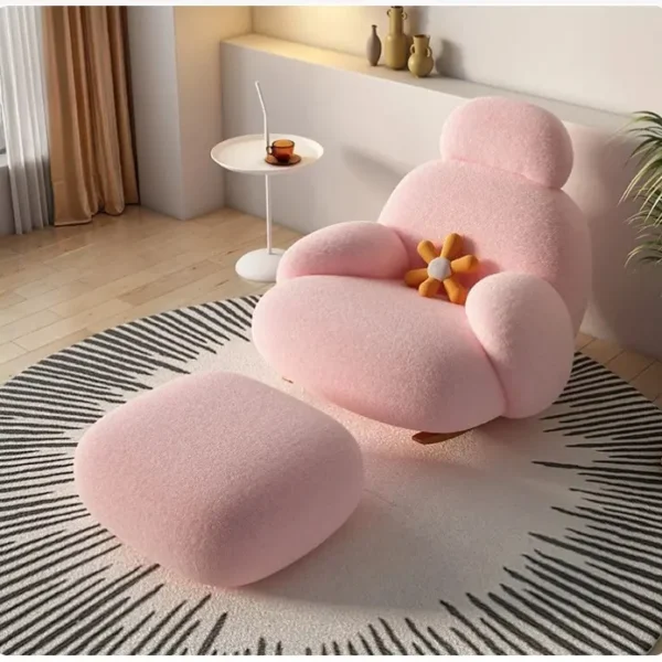 كرسي استرخاء بتصميم عصري مع مسند للقدم