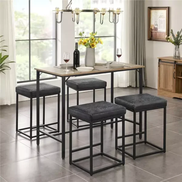 كرسي بار لون رمادي بتصميم بسيط فاخر