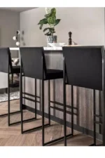 كرسي بار لون أسود وأبيض مميز