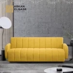 كنب صاله بتلاث مقاعد بتصميم بسيط