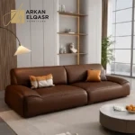 كنب مودرن جلد بتصميم انيق