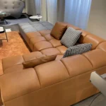 ⁦كنب جلد منقسمة بتصميم اوروبي⁩ - الصورة ⁦6⁩