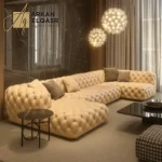 كنب زاوية عصري بتصميم هندسي فائق الجودة