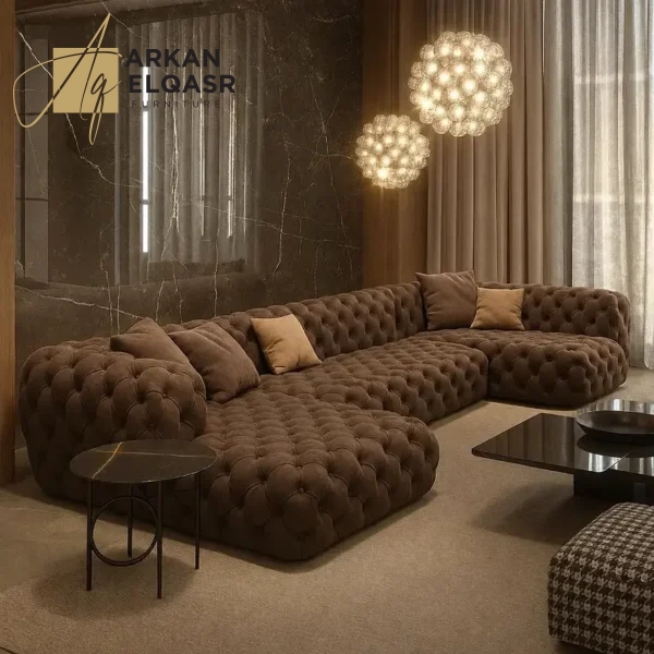 كنب زاوية عصري بتصميم هندسي فائق الجودة