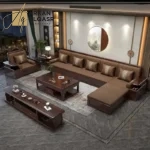 كنب زاوية فاخر بتصميم عصري – تنجيد ناعم وهيكل متين – ألوان تناسب المساحات الحديثة