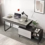 مكتب مع خزينة جانبية بتصميم معاصر