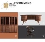 مكتب وكرسي بتصميم كلاسيكي