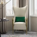 ⁦كرسي ملكي أبيض بتصميم فاخر⁩ - الصورة ⁦2⁩