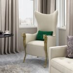 ⁦كرسي ملكي أبيض بتصميم فاخر⁩ - الصورة ⁦4⁩