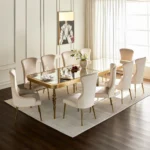 سفرة طعام مع 10 مقاعد بتصميم راقي