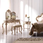 ⁦غرفة نوم كاملة بطابع ملكي فاخر – تشمل سرير وتسريحة وكومودينات – تصميم مميز وتشطيب راقٍ⁩ - الصورة ⁦11⁩