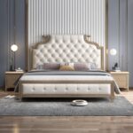 ⁦سرير مودرن بتصميم فاخر مع 2 كمودينة⁩ - الصورة ⁦2⁩