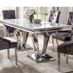 طاولة طعام رخام مستطيلة مودرن