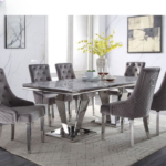 ⁦طاولة طعام رخام مستطيلة مودرن⁩ - الصورة ⁦3⁩