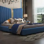 سرير مع 2 كمودينة بتصميم ملكي