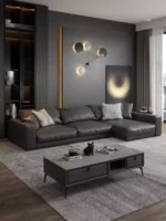 ⁦كنب زاوية جلد مميزة بتصميم فاخر⁩ - الصورة ⁦2⁩