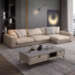 كنب زاوية جلد مميزة بتصميم فاخر