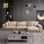 كنب زاوية جلد مميزة بتصميم فاخر