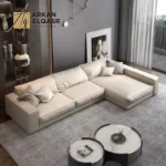كنب زاوية جلد مميزة بتصميم فاخر
