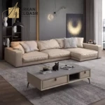 كنب زاوية جلد مميزة بتصميم فاخر