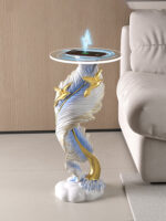 ⁦طاولة خدمة مزودة بشاحن وتصميم كلاسيكي⁩ - الصورة ⁦3⁩