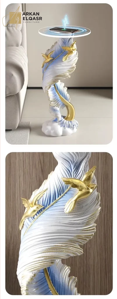 طاولة خدمة مزودة بشاحن وتصميم كلاسيكي