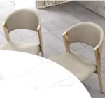 كرسي طاولة طعام بمسند مريح بتصميم فخم