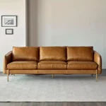 ⁦كنب مودرن جلد ثلاثي المقاعد بتصميم جورديان⁩ - الصورة ⁦2⁩