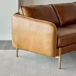 ⁦كنب مودرن جلد ثلاثي المقاعد بتصميم جورديان⁩ - الصورة ⁦3⁩