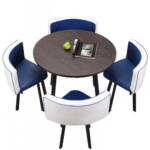 ⁦طاولة طعام مربعة مع 4 كراسي متداخلة⁩ - الصورة ⁦5⁩