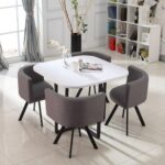 ⁦طاولة طعام مربعة مع 4 كراسي متداخلة⁩ - الصورة ⁦2⁩