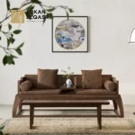 كنب خشب ثنائي بتصميم حديث