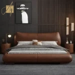 سرير جلد بتصميم مميز فاخر