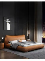 سرير جلد بتصميم مميز فاخر