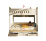 ⁦سرير أطفال دورين بتصميم شيك – هيكل خشبي متين وسلال تخزين – سلم جانبي آمن – ألوان متعددة⁩ - الصورة ⁦6⁩