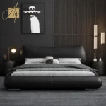 سرير جلد بتصميم مميز فاخر