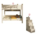 ⁦سرير أطفال دورين بتصميم شيك – هيكل خشبي متين وسلال تخزين – سلم جانبي آمن – ألوان متعددة⁩ - الصورة ⁦10⁩