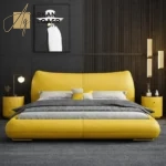 سرير جلد بتصميم مميز فاخر