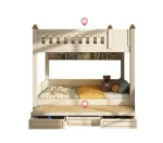 ⁦سرير أطفال دورين بتصميم شيك – هيكل خشبي متين وسلال تخزين – سلم جانبي آمن – ألوان متعددة⁩ - الصورة ⁦9⁩