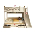⁦سرير أطفال دورين بتصميم شيك – هيكل خشبي متين وسلال تخزين – سلم جانبي آمن – ألوان متعددة⁩ - الصورة ⁦3⁩